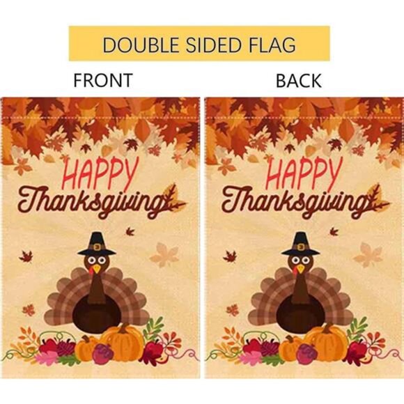 Fall Thanksgiving Small Garden Flag 12x18 Inch Vertical Double Sided - Picture 6 of 8
